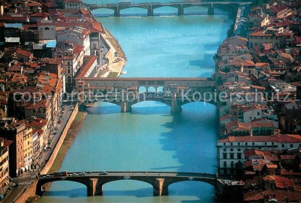 Firenze Florenz Fliegeraufnahme Ponte Vecchio