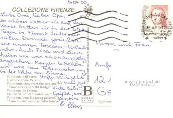 Firenze Florenz Fliegeraufnahme Ponte Vecchio – Bild 2