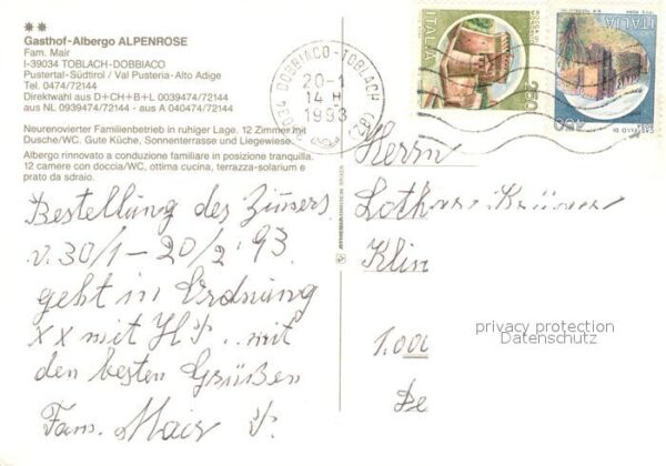 Dobbiaco Pustertal Suedtirol Gasthof Alpenrose – Bild 2