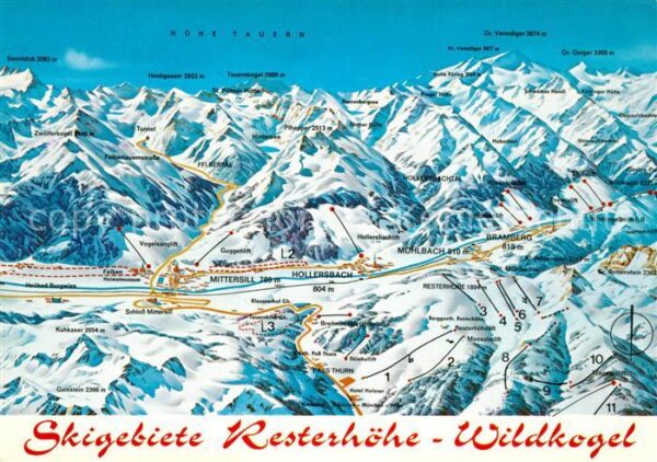 Mittersill Oberpinzgau Ortungskarte Hollersbach Mühlbach Bramb