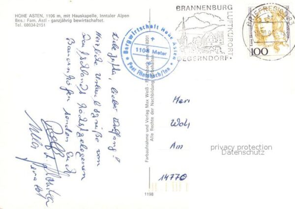 Flintsbach Inn Bergwirtschaft Hohe Asten Hauskapelle – Bild 2