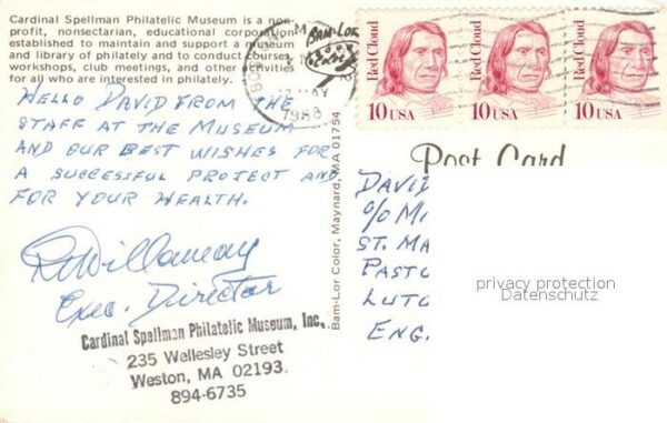Weston Massachusetts Cardinal Spellman Philatelic Museum Pai – Bild 2