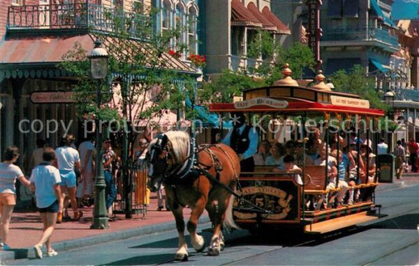 Walt Disney World Trolley Ride down Main Street horse dra