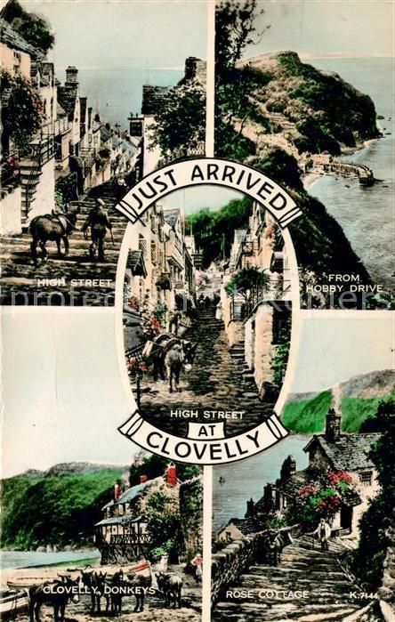 Clovelly High Street Coast Donkeys Rose Cottage