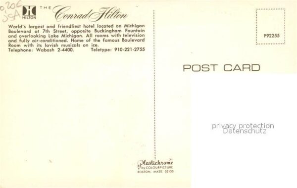 Michigan City Indiana Conrad Hilton Hotel Lake Michigan Fount – Bild 2