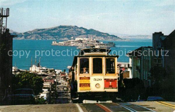 San Francisco California Cable Car on San Francisco Hill Alcatra