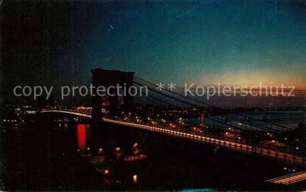 New York City Brooklyn Bridge at night