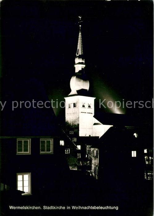 Wermelskirchen Stadtkirche in Weihnachtsbeleuchtung