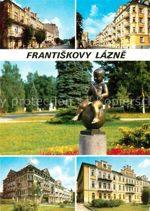 Frantiskovy Lazne Strassenpartien Kurpark Statue Kurhäuse