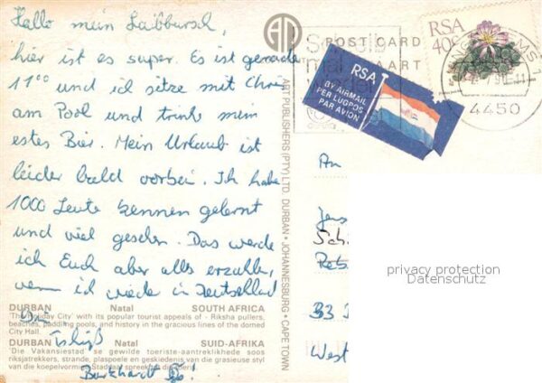 Durban South Africa Folklore Ricksha Boy Ferienresort Hotel – Bild 2