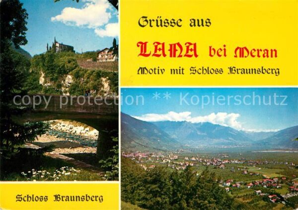 Lana Meran Schloss Braunsberg Panorama Val d_Adige