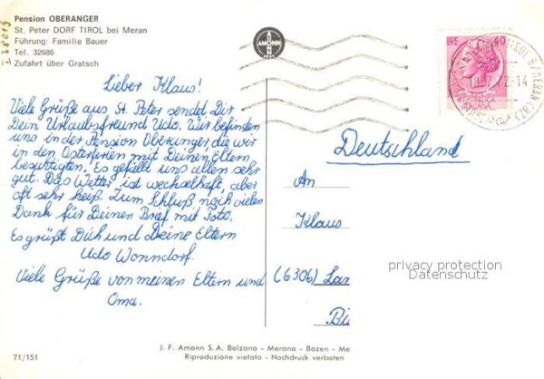 Dorf Tirol Pension Oberanger Swimming Pool Landsch – Bild 2