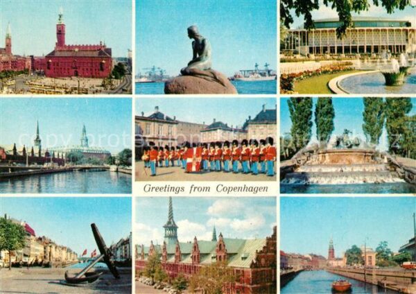 Copenhagen Kobenhavn Town Hall Square Little Mermaid Tivoli