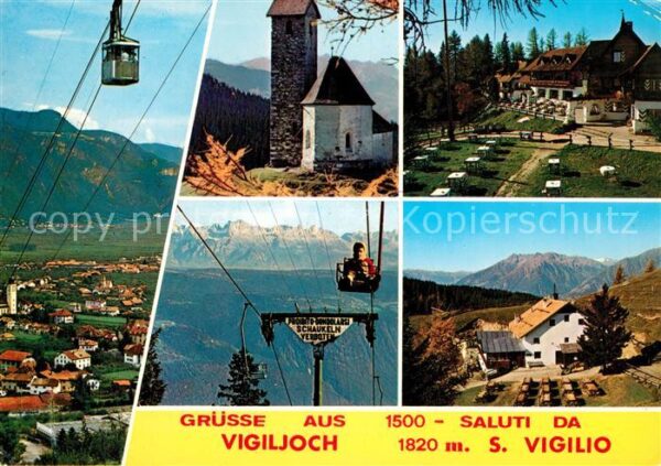 Vigiljoch Bergbahn Kirche Berggasthof Alpenpanora