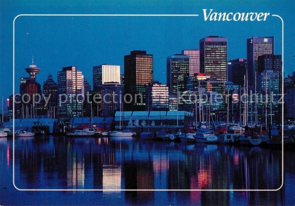 Vancouver British Columbia Skyline Caol Harbour at night