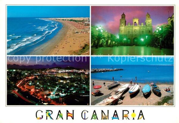 Playa del Ingles Catedral de Las Palmes vista nocturna P