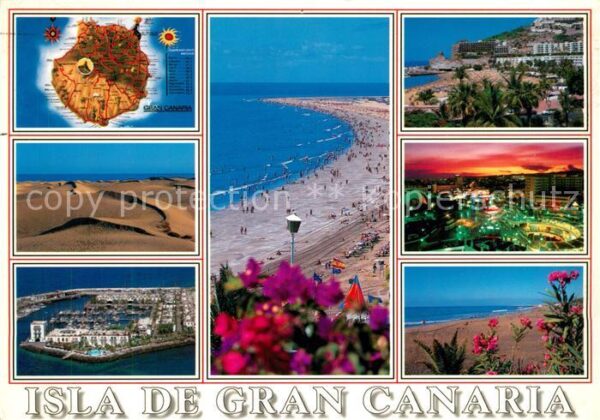 Gran Canaria Wüstenlandschaft Hafen Fliegeraufnahme