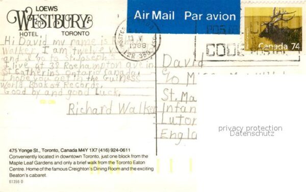 Toronto Canada Hotel Westbury – Bild 2