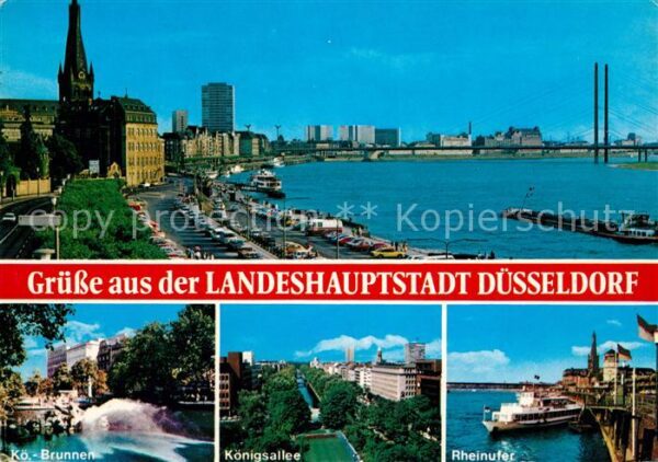 Duesseldorf Königsbrunnen Königsallee Rheinufer Ufe
