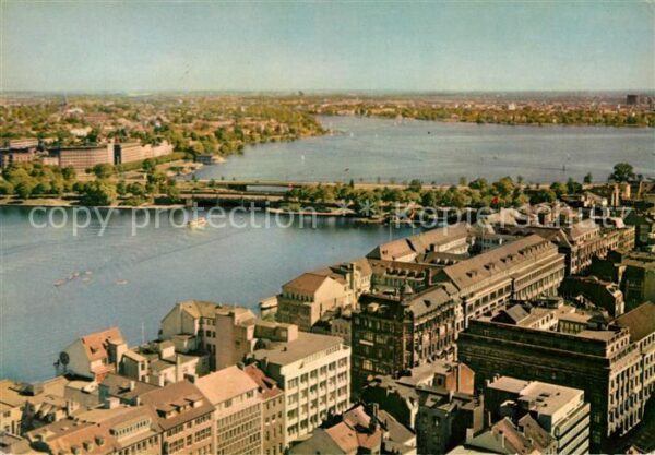 Hamburg Fliegeraufnahme Binnen Außen Alster