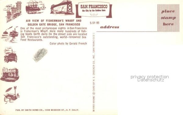 San Francisco California Fliegeraufnahme Golden Gate Bridge Fish – Bild 2