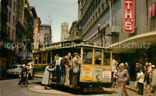 San Francisco California Cable Car on Turntable