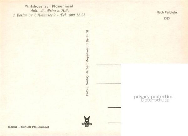 Berlin-Wannsee Wirtshaus zur Pfaueninsel Schloss – Bild 2