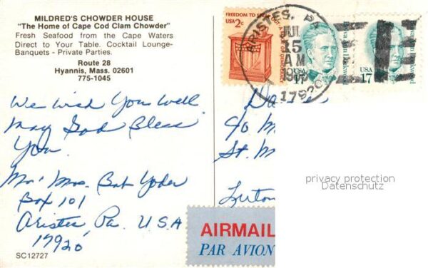 Hyannis Massachusetts Mildreds Chowder House – Bild 2