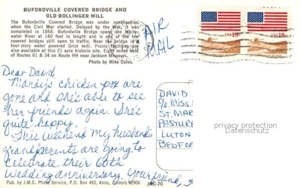 Jackson Missouri Bufordville Covered Bridge Old Bollinge – Bild 2