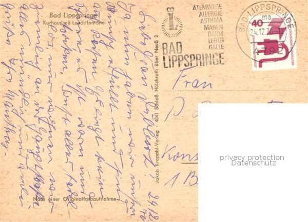 Lippspringe Bad Kurhaus Leuchtfont&#228ne – Bild 2