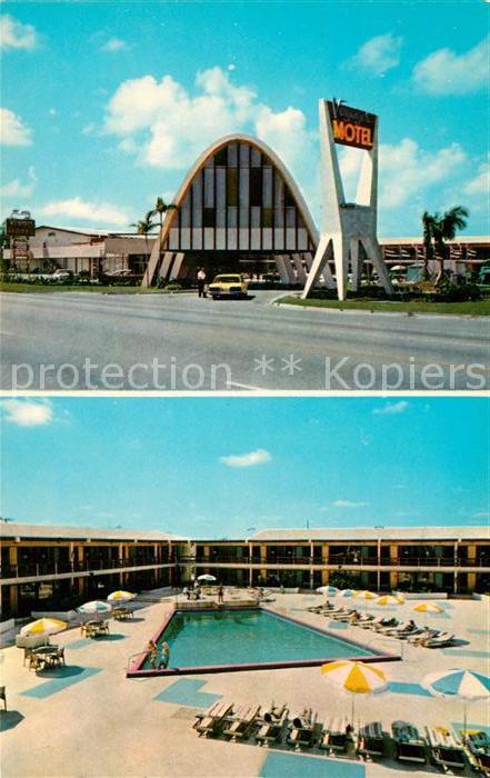 Miami Florida Voyager Resort Motel Swimming Pool Bisc