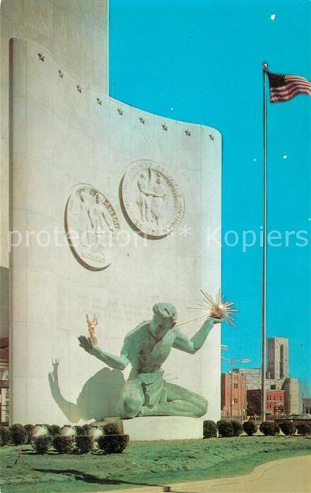 Detroit Michigan West wall of City County Building Bronz