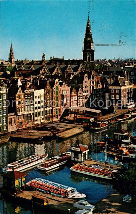 Amsterdam Niederlande Damrak met Oude Kerk Alte Kirche