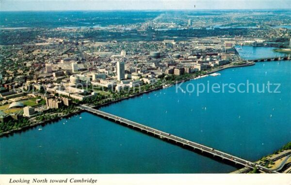 Cambridge Massachusetts Air view of Charles River Basin Massach