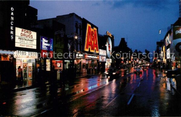 Toronto Canada Night view of Yonge Street downtown sec