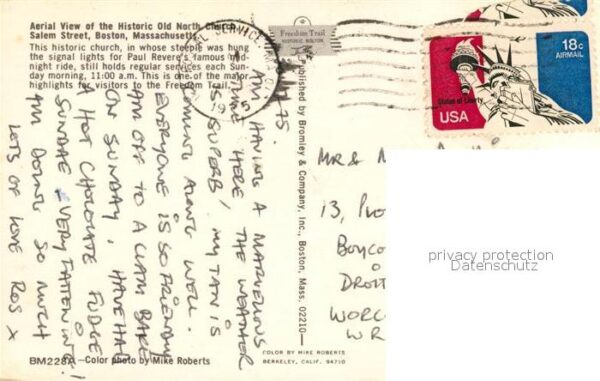 Boston Massachusetts Old North Church aerial view – Bild 2