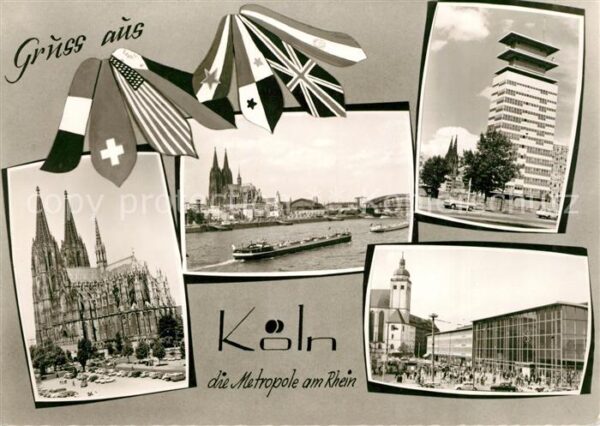 Koeln Rhein Dom Rheinschifffahrt Hochhas Bahnhof Ki