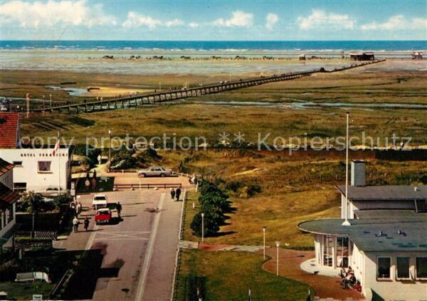 St Peter-Ording Blick auf Brücke und Arche Noah Nordsee