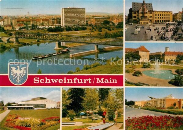 Schweinfurt Mainbrücke Hochhaus Platz Parkanlagen M
