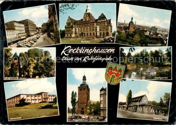 Recklinghausen Westfalen Markt Engelsburg Hallenbad Rathaus Kirc