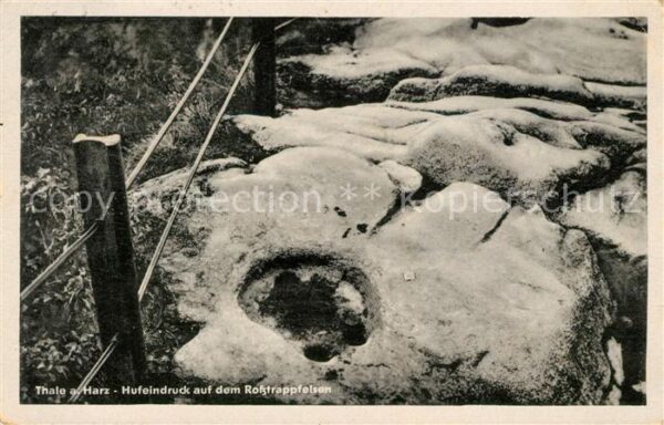 Thale Harz Hufeindruck auf dem Rosstrappfelsen