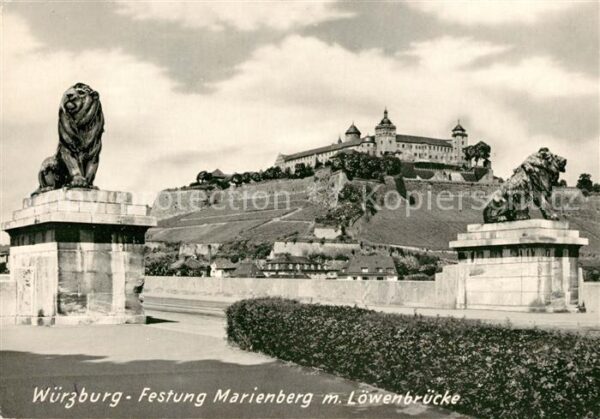 Wuerzburg Festung Marienberg Löwenbrücke