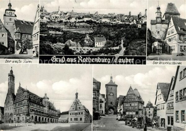 Rothenburg Tauber Weisse Turm Markusturm Rathaus