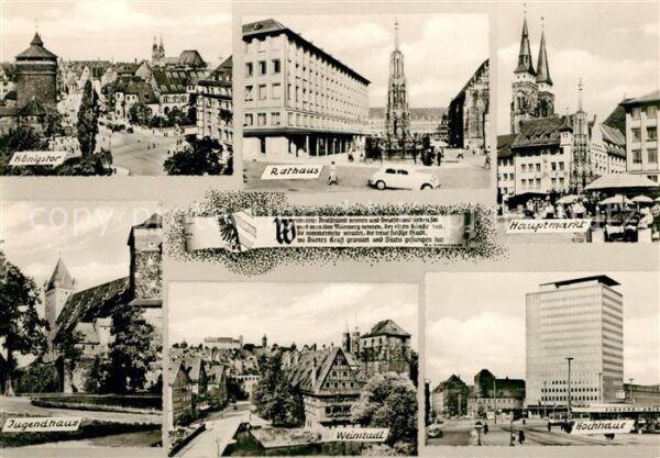 Nuernberg Königstor Rathaus Hauptmarkt Jugendhaus