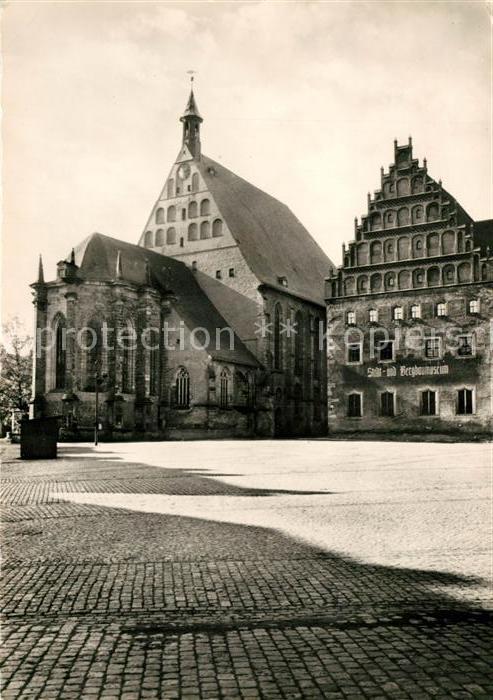 Freiberg Sachsen Unterstadt mit Dom Stadt und Bergbaumus