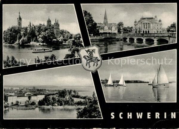 Schwerin Mecklenburg Schloss Stadttheater Dom Marstallhalbin