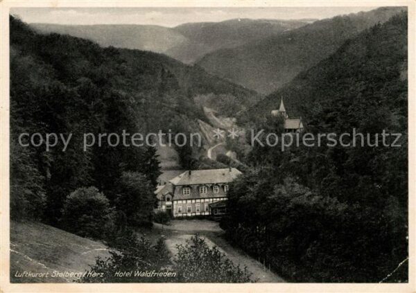Stolberg Harz Landschaftspanorama mit Hotel Waldfried