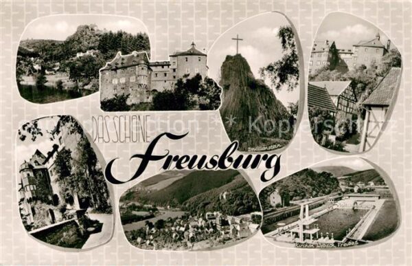 Freusburg Teilansichten Schloss Landschaftspanora