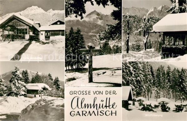 Garmisch-Partenkirchen Almhütte Wildfütterung Winterlandschaft