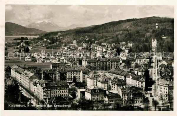 Klagenfurt Woerthersee Panorama Blick gegen das Kreuzbergl
